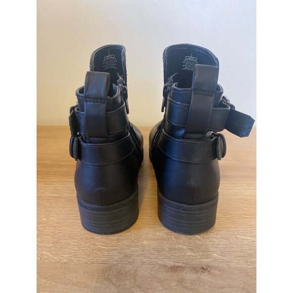 Old Navy Women’s Black Black Jack Moto Ankle Boots With Double Buckle Size 7 - Picture 3 of 7